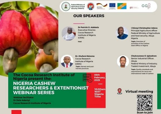 Nigeria Cashew Researchers and Extensionist Webinar Series